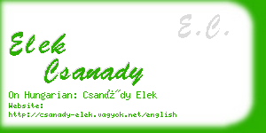 elek csanady business card